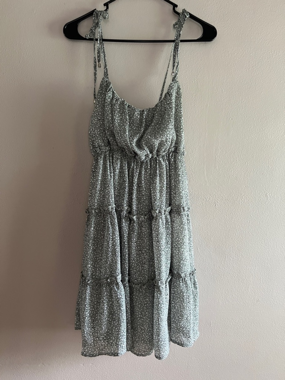 Green leopard print summer dress size